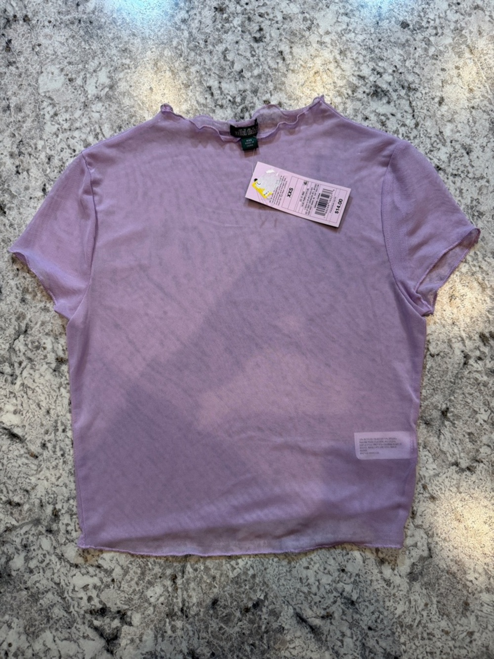 wild fable Lavender Ruffle-Trim Short Sleeve Tee